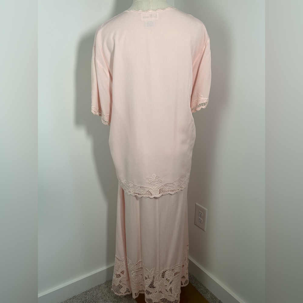 VTG 80s BALI EMERALD Lace Blouse and Skirt - Picture 3 of 8